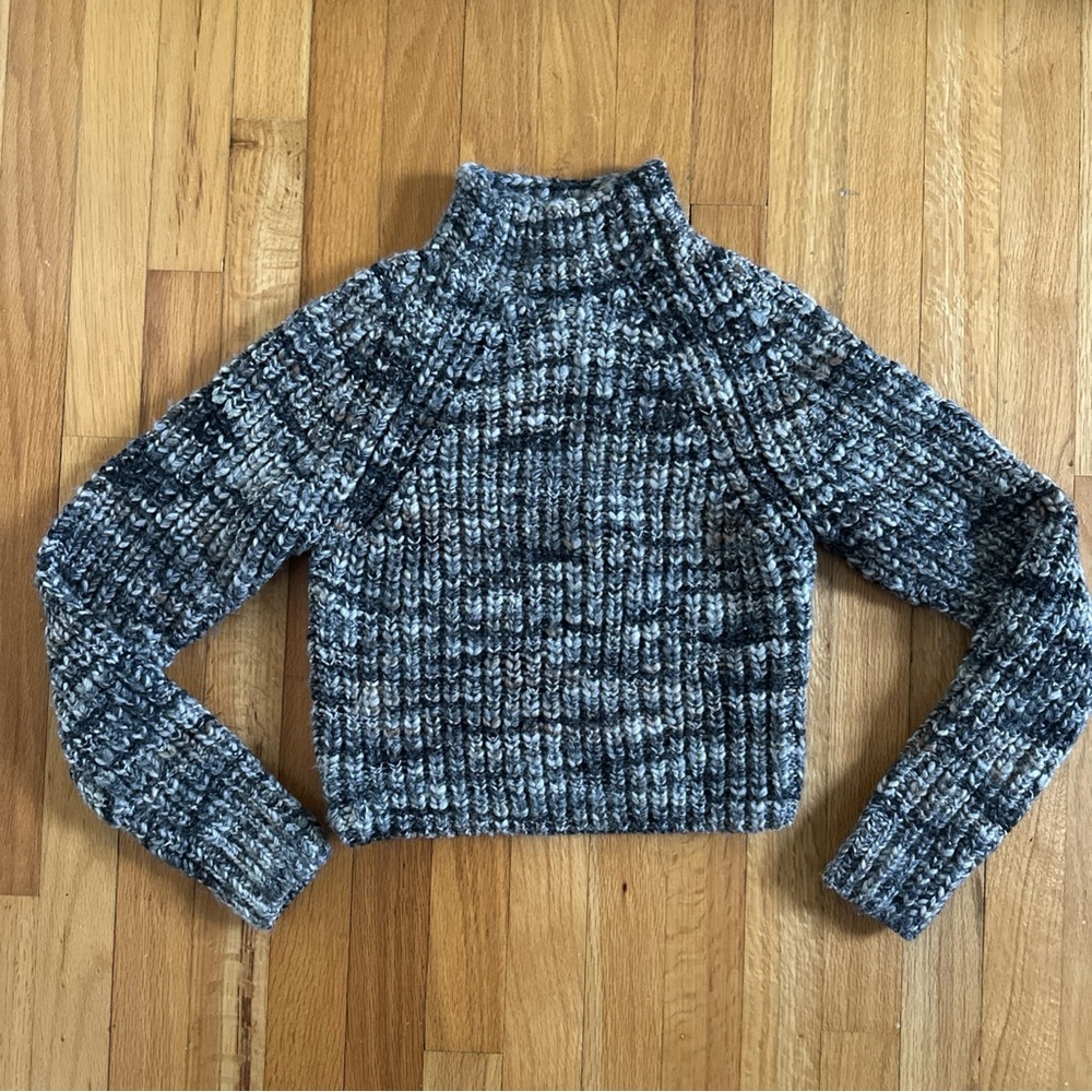 Aritzia Wilfred Free Brown Gray Knit Chunky Cottage Core Sweater